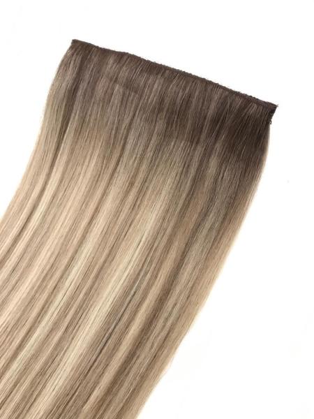 6 Parça Ombre Röfle Çıt Çıt Saç #5A - #7A -#60 - Copacabana Beach Ombre & Highlight 160 Gram - 50 Cm