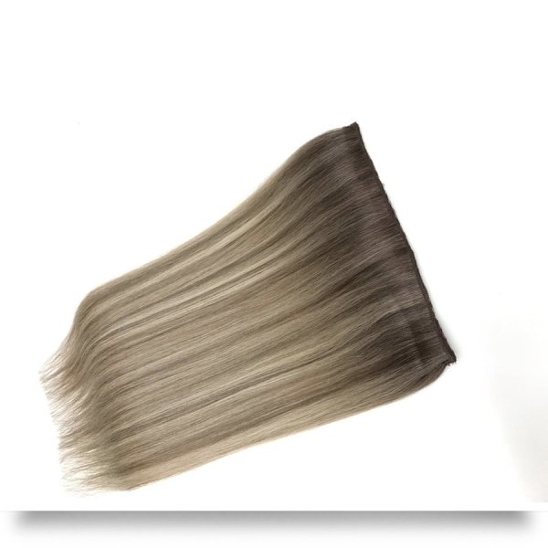 4 Parça Ombre Röfle Çıt Çıt Saç #5A - #7A -#60 - Copacabana Beach Ombre & Highlight 180 Gram - 50 Cm