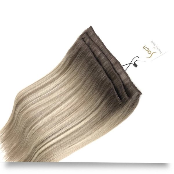 3 Parça Çıt Çıt Saç Ombre Röfle #5A - #7A -#60 - Copacabana Beach Ombre & Highlight 150 Gram - 60 Cm